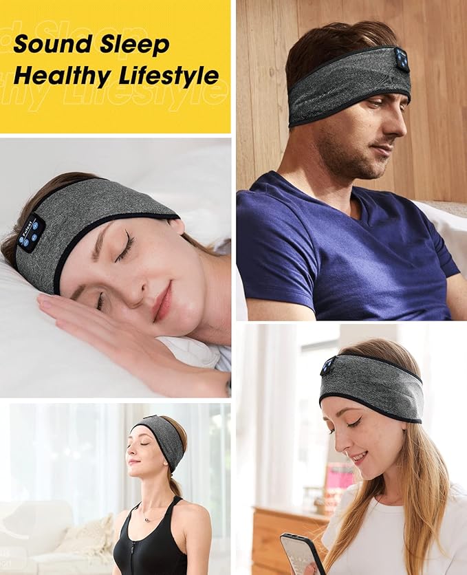 Perytong Sleep Headphones, Cozy Bluetooth Headphone Headband,Noise Cancelling Headphones for Sleeping