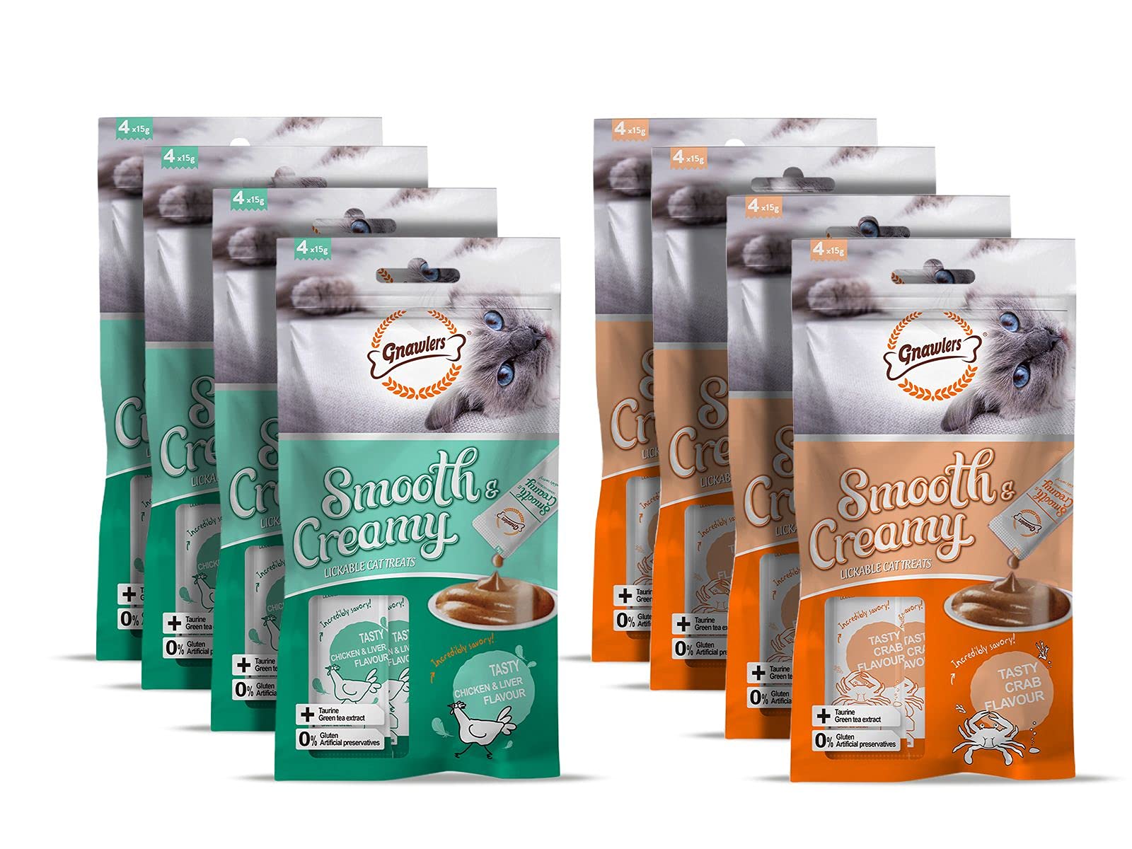 Gnawlers Smooth Creamy Treats Combo Liver x4 Crab x4 Sold by DogsNCats (B099X5GC59) Amazon Price History, Amazon Price Tracker