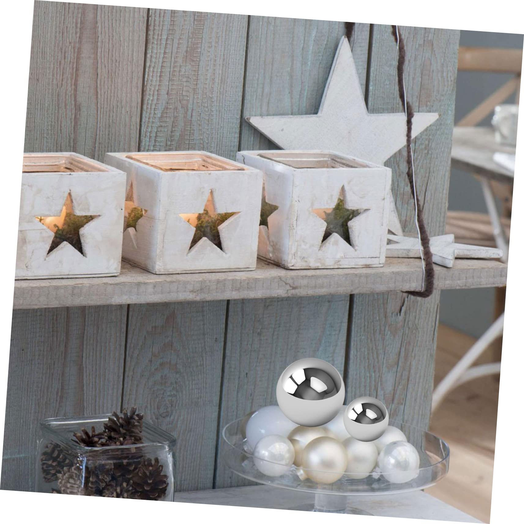 5pezzi Sfera Galleggiante Acciaio Inossidabile Lucido Di Sfere Decorative Per Giardino e Laghetto Globo Riflettente Per Interni Ed Esterni Varie