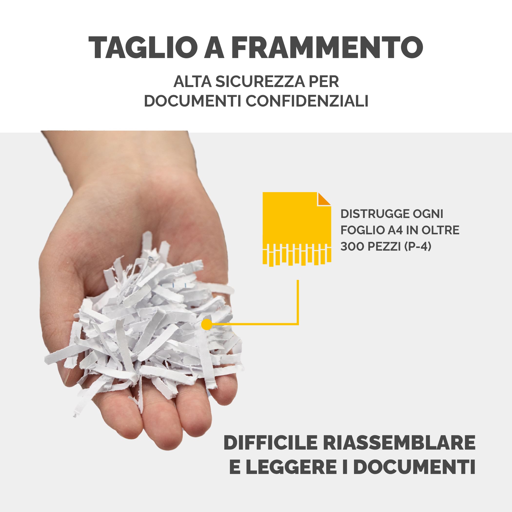 Fellowes Distruggi documenti a frammento FS-8C, 8 fogli, per casa e piccolo ufficio, uso personale, cestino da 15 litri, distruggidocumenti nero [ESCLUSIVA AMAZON]