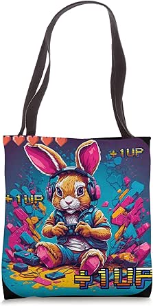 Amazon.com: Cute Bunny Gamer: Bunny Playing with Game Controller Tee ...