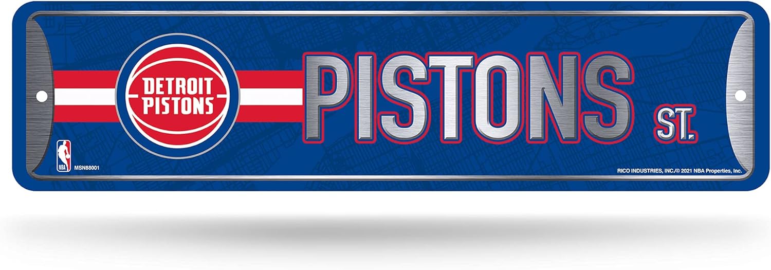 Rico Industries NBA Metal Street Sign 4x15 Inch - Durable Aluminum Team Fan Wall Decor, Made in USA