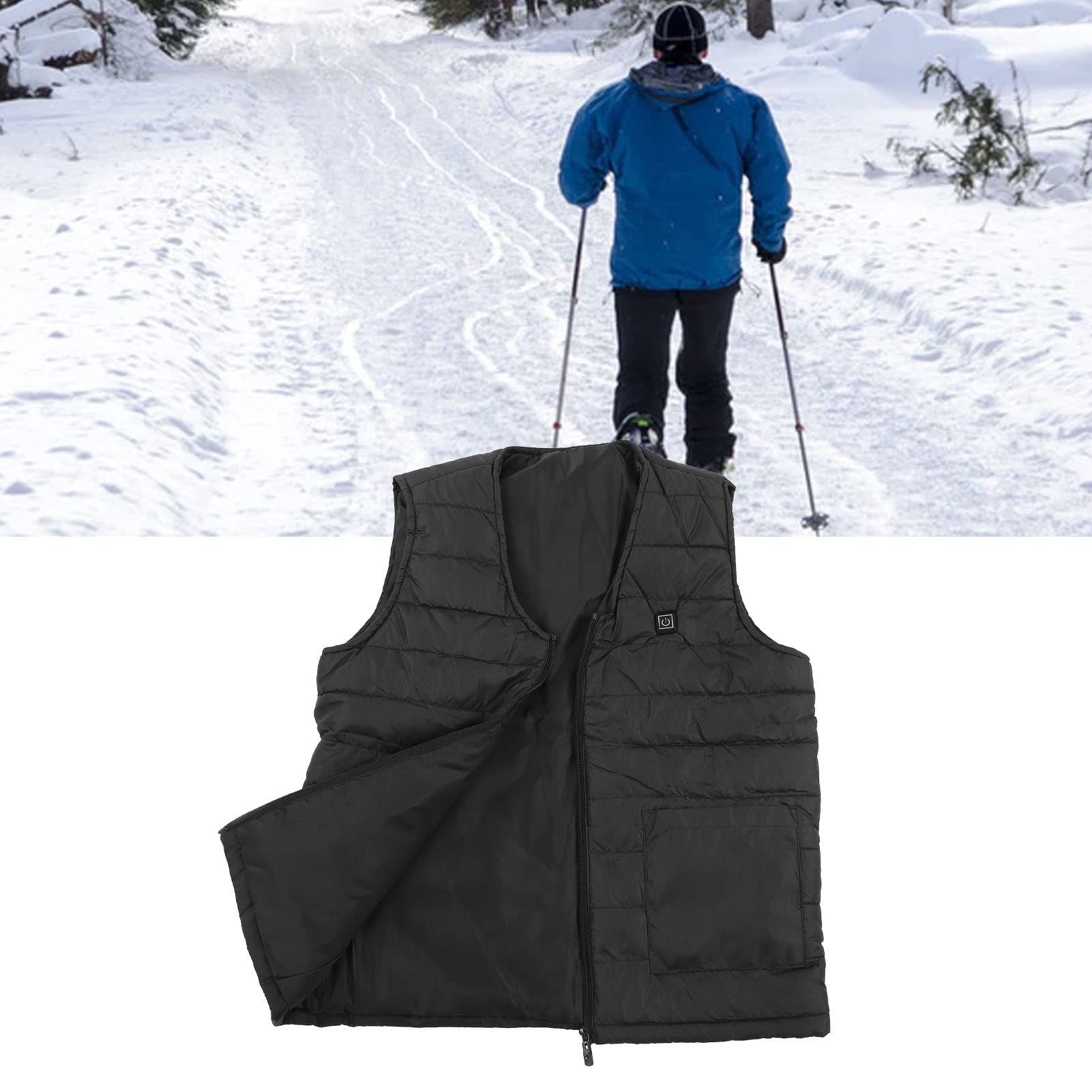 Chaleco Calefactor, Chaleco Calefactor Impermeable con Cuello en V, Chaleco Calefactor Inteligente de Temperatura Constante para Invierno, Chaleco Calefactor Ligero (7XL)