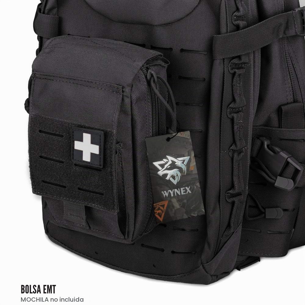 WYNEX Bolsa táctica de primeros auxilios, diseño cortado con láser, bolsa Molle EMT, bolsa de supervivencia IFAK, bolsa de supervivencia, organizadora médica de emergencia, incluye parche de cruz roja