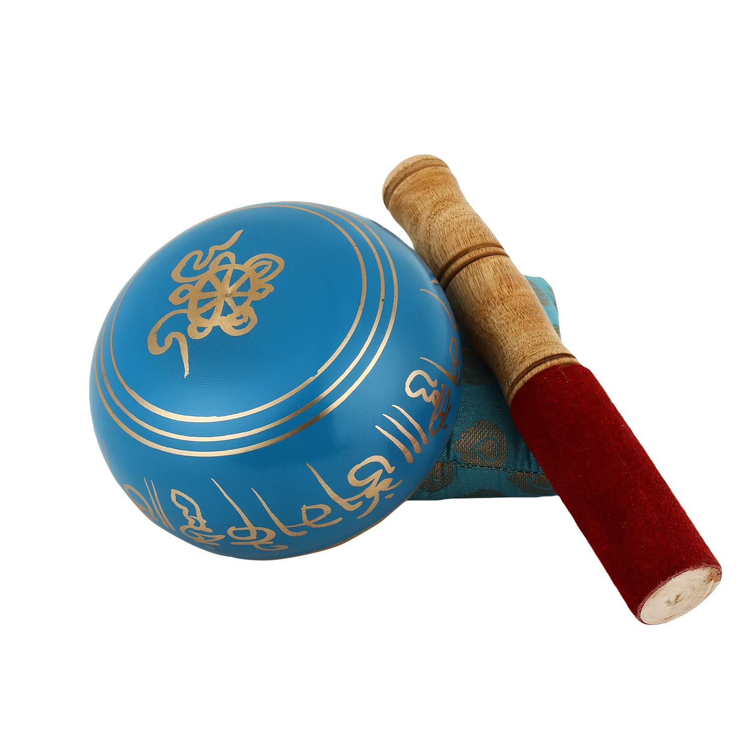 Zap Impex Brass Ciotola da canto Om Mani Campana da meditazione tibetana, 4 pollici, blu