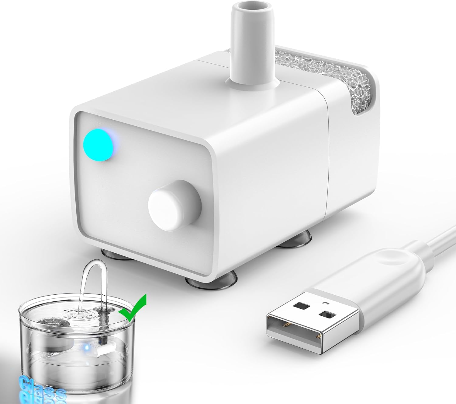 GF222 Cat Water Fountain with 8 Filters & Replacement Pump