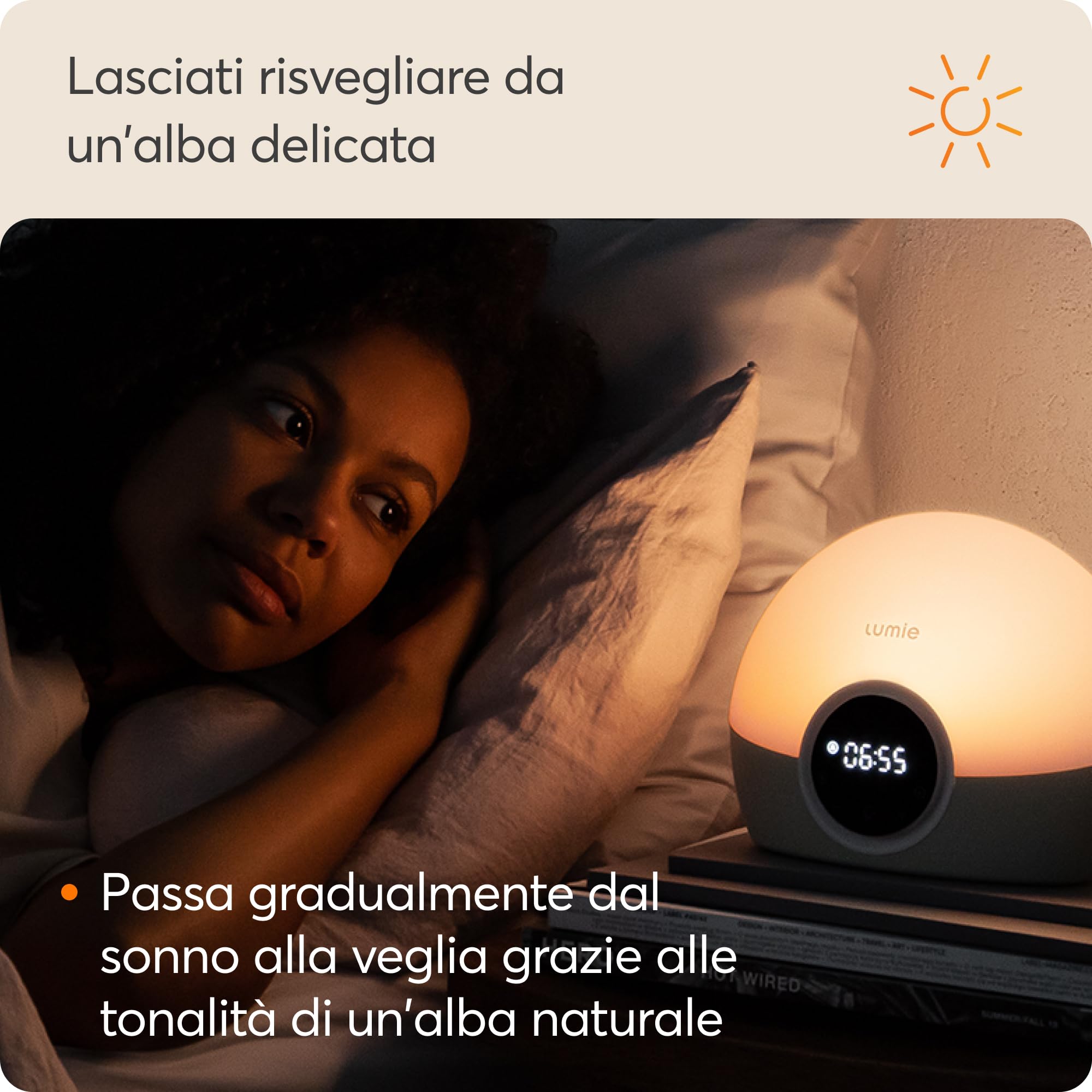 Lumie Bodyclock Spark 100 – Sveglia con luce tramonto — immagine 9 di 16