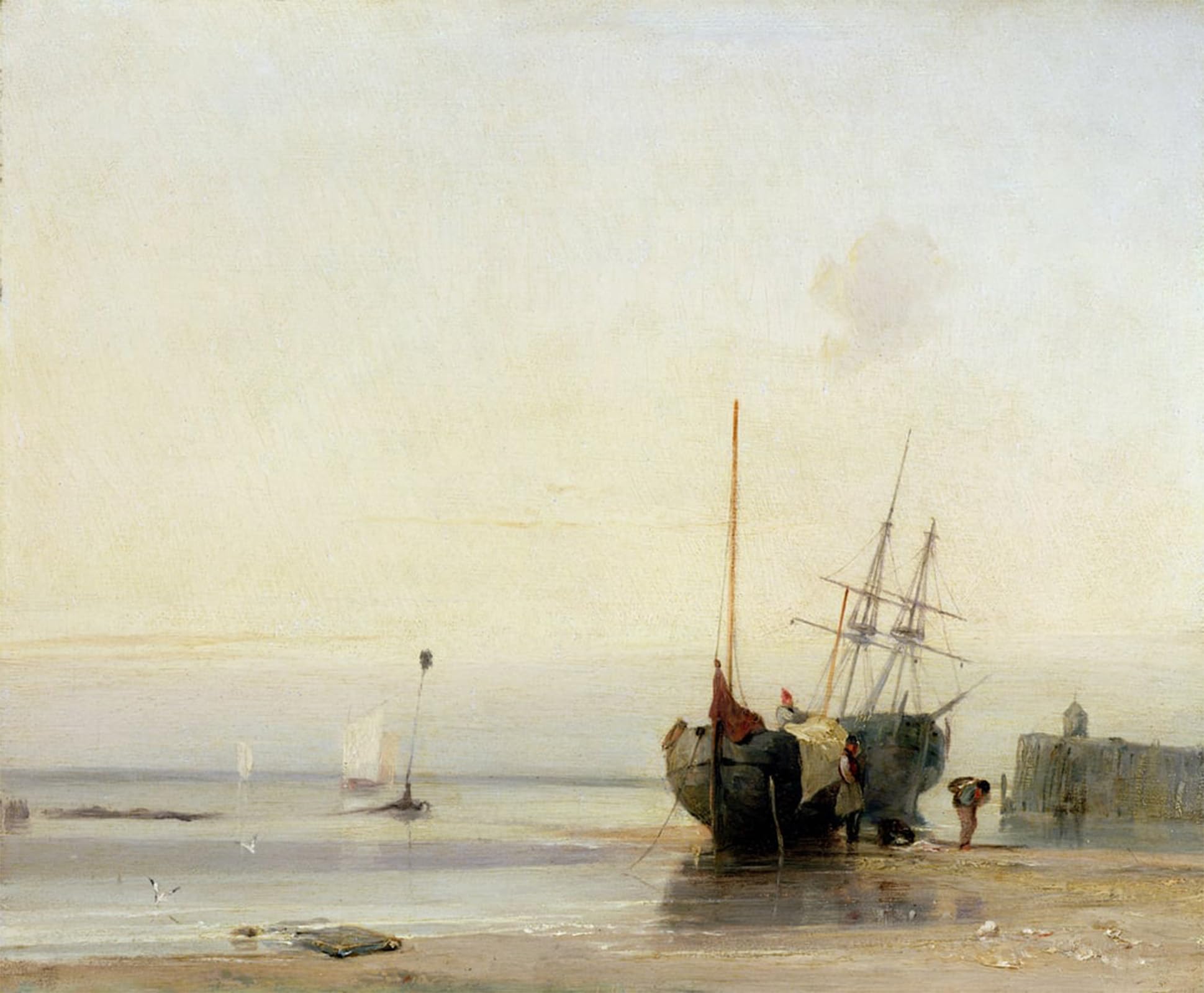 SERENDIPITP Vintage Wall Art Canvas Nordic Poster Canvas Print Picture Calais Pier by Richard Parkes Bonington Wall Art Poster for Home Decor 60x90cm