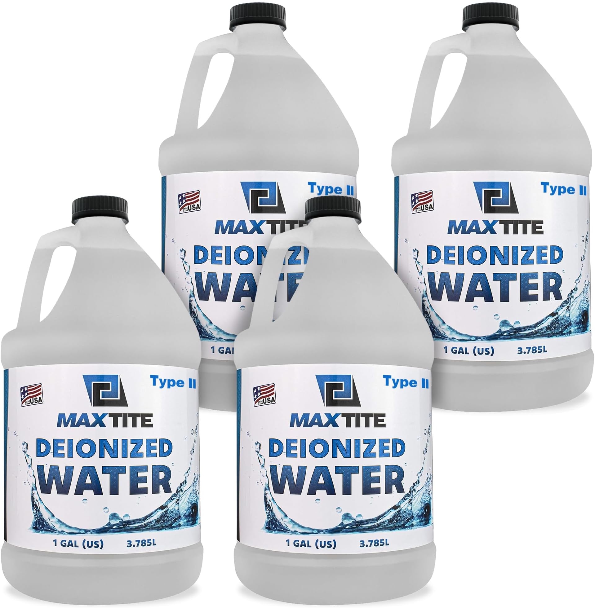 Type II Deionized Water - Laboratory Grade (4 Gallons)
