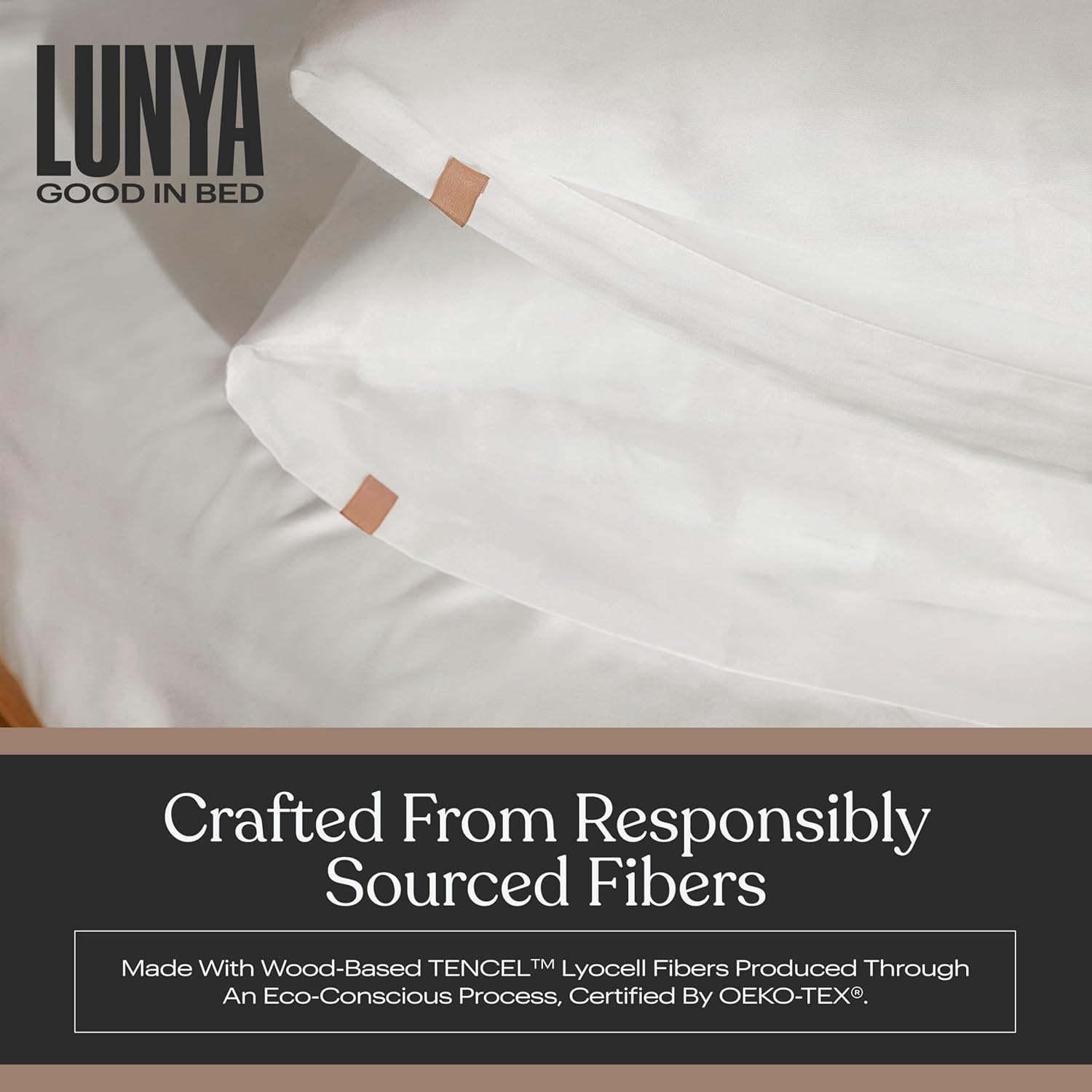Lunya White Tencel Pillowcase 2pcs Set - Breathable & Cooling Pillow Cases - Silky-Smooth Like White Pilow Cover Made with 800 Thread Tencel Fibers - King Size Pillowcase