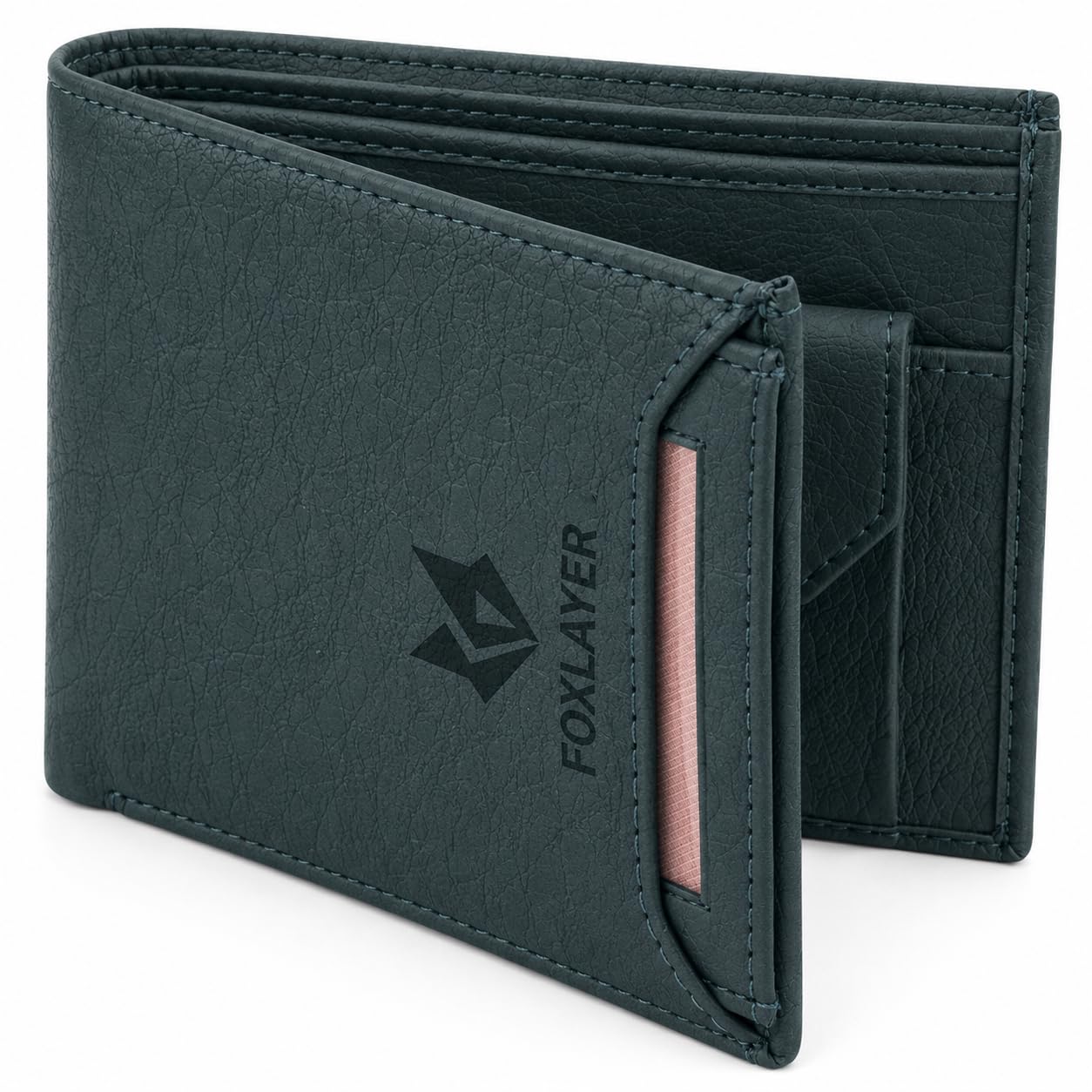 ATM Wallet for Men, Mens Wallet, Artificial Leather Wallets for Men Stylish, Bi-Fold Wallets for Man, 8 Card Slots, Easy Access Card Slots, Coin Pocket, Gift for Mens - Green-image-32