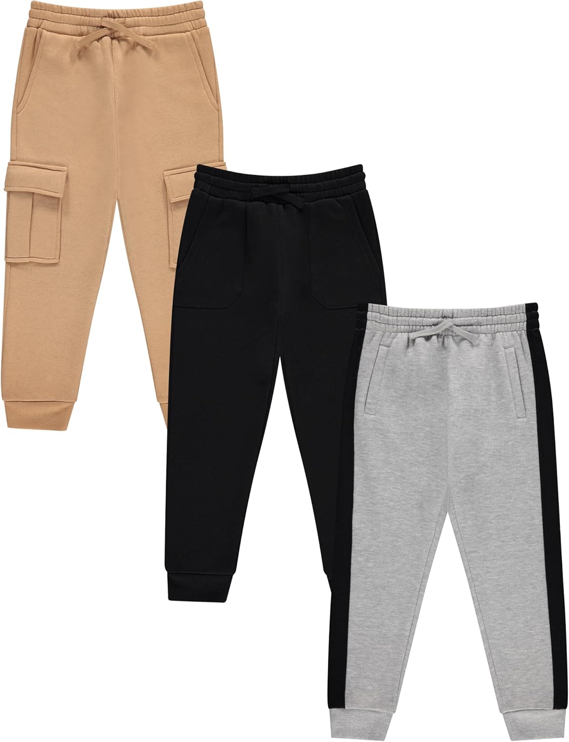 Boys Jogger Pants Set Comfortable, Durable, and Stylish Pack of 3 with Pockets