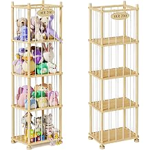 Stuffed Animal Storage Organizer, Solid Pine Wood Toy Storage Rack with Removable Shelves, Large Stuffed Animal Holder for Kids Room, Nursery, Playroom, Sort Plush Toys by Size, Color, or Type