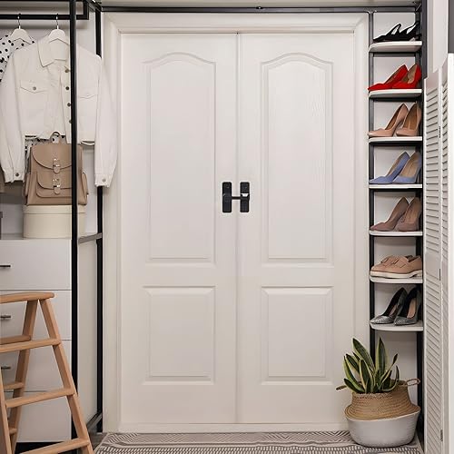 Miniatura 6 de Paquete de 2 herrajes para cerradura de puerta de granero, cierres de puerta abatibles gruesos de 180 grados, cerraduras deslizantes para puerta de