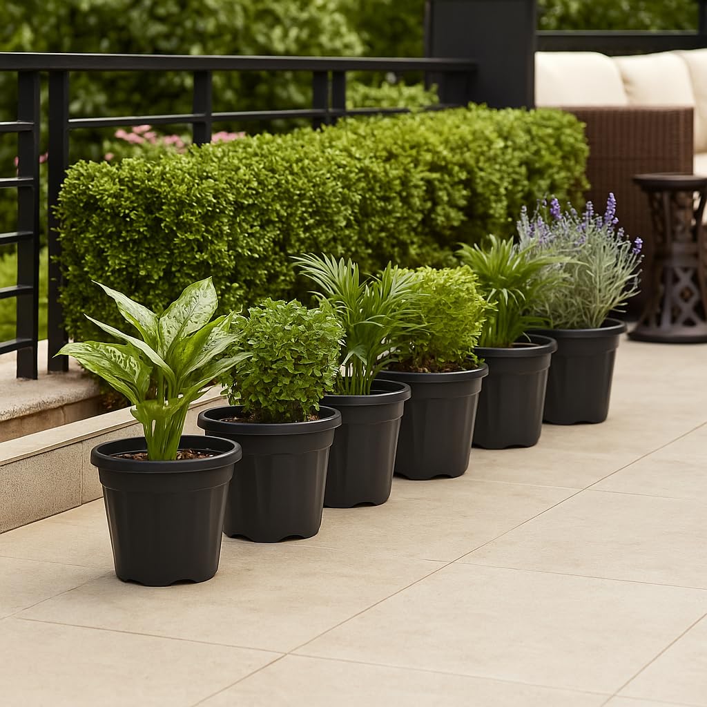 UGAOO Black Plant Pots - Set of 3 (14 Inch) -13 UGAOO Black Plant Pots - Set of 3 (14 Inch) -13