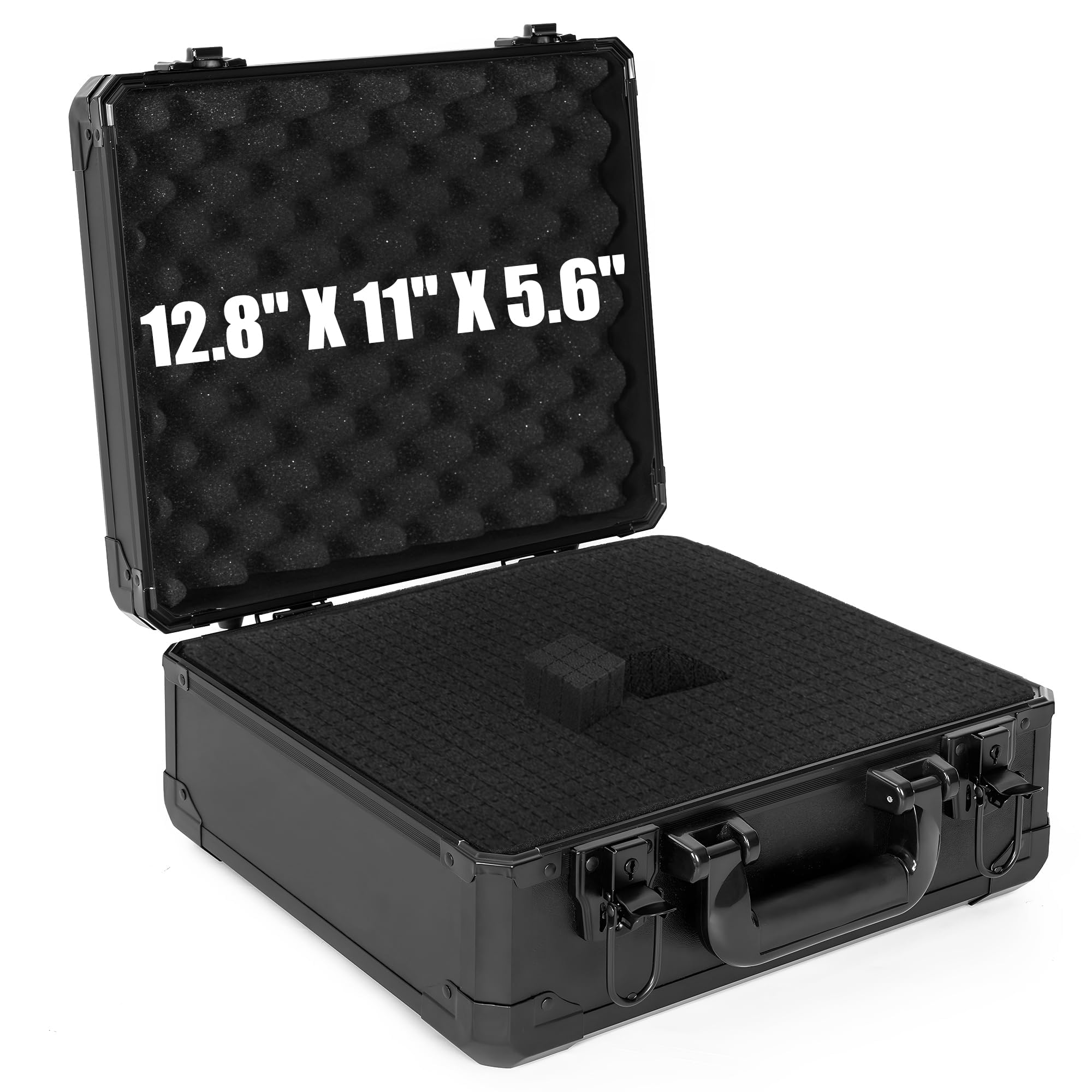 Protective Hard Case Shockproof Water-resistant with Customized DIY Foam Insert fit for Camera, Laptops, etc,13.5 X 11.6 X 6-Inch