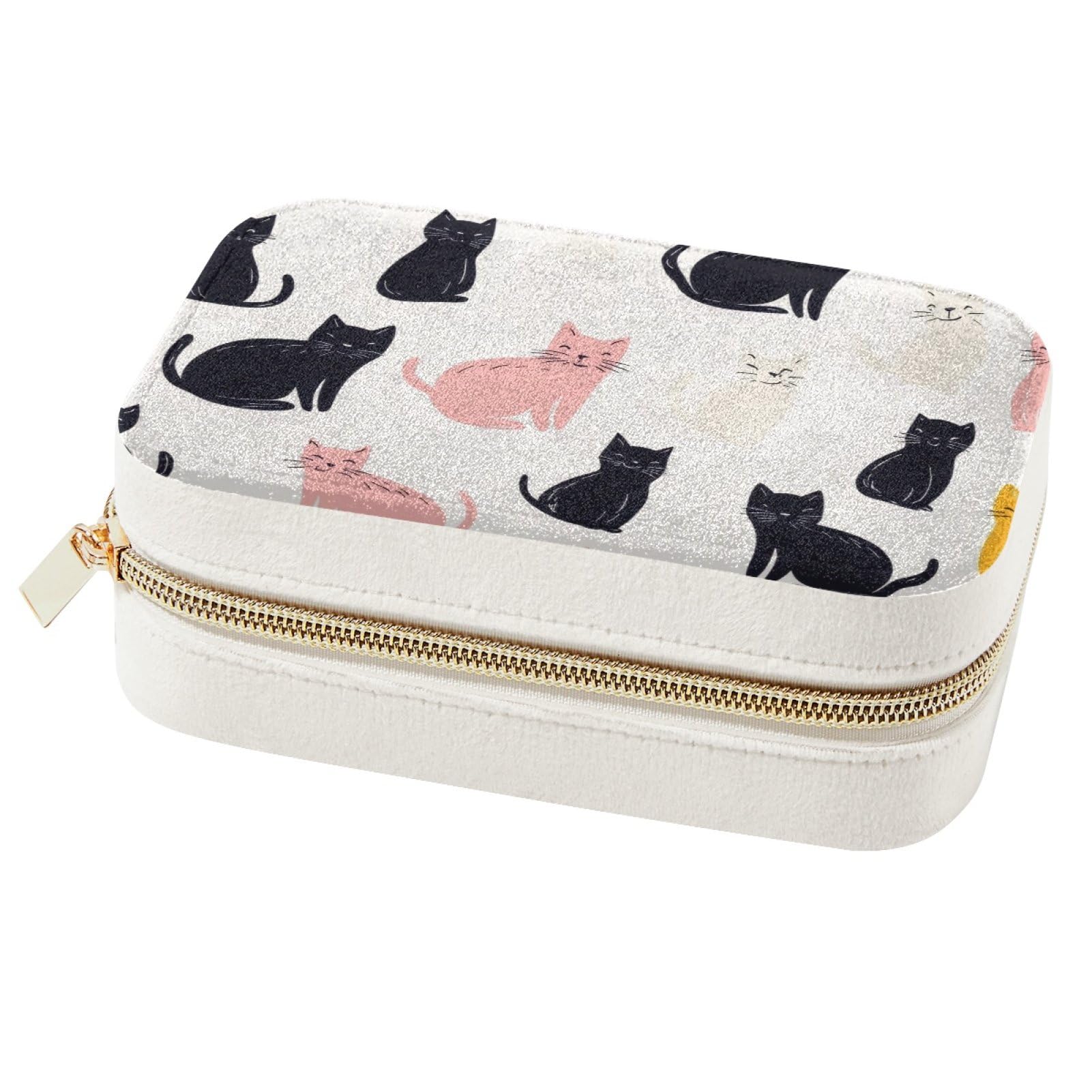 Boîte à bijoux portable chat pour organiser vos bagues et colliers en week-end et vacances