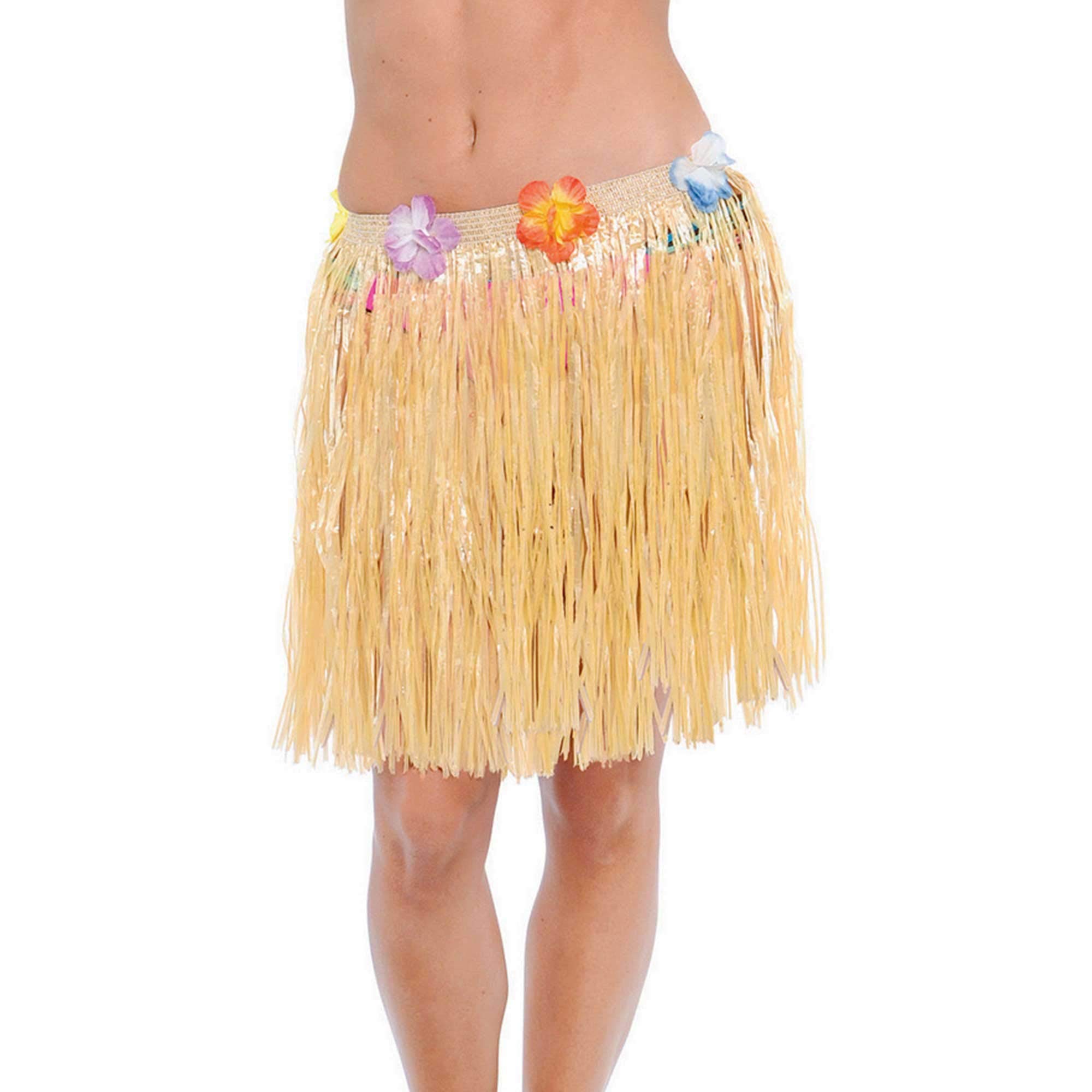 amscan340480 Brown Flower Hula Skirt - Adult S/M