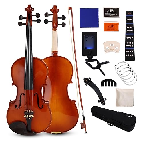 Violin 4/4 Full Set,Violin For Kids,Women,Girls,Beginners, Acoustic Solid Violin With Ebony Accessories For Room Home Office Decoration,Gift