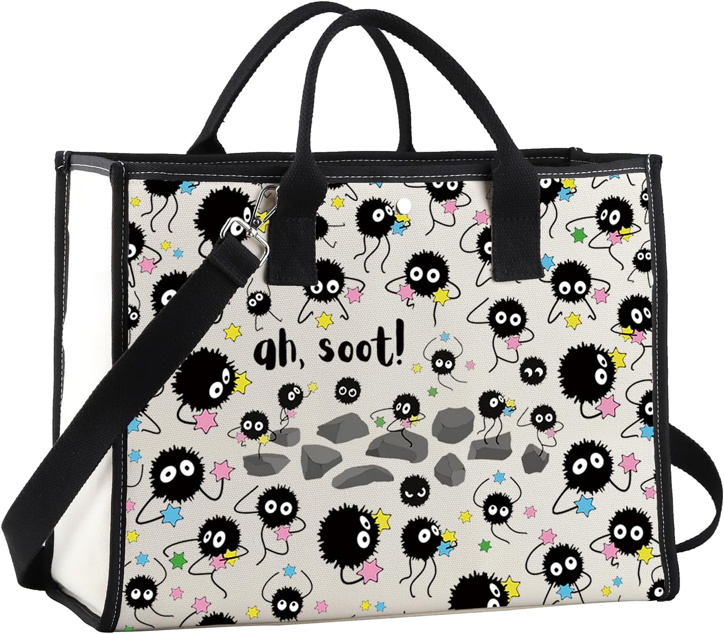 POFULL Anime Inspired Gift Spirit Animal Tote Bag Anime Lover Shoulder Bag