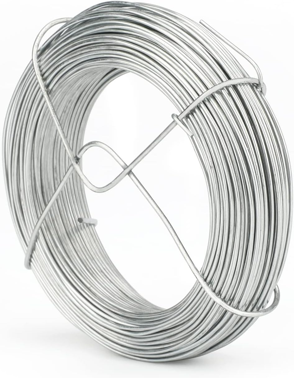 KINGLAKE 1mm Galvanised Garden Wire, 35 Meters Plant Twist Tie for Training Climbing Plants, Crafts, Modelling, Sculpting, Florist