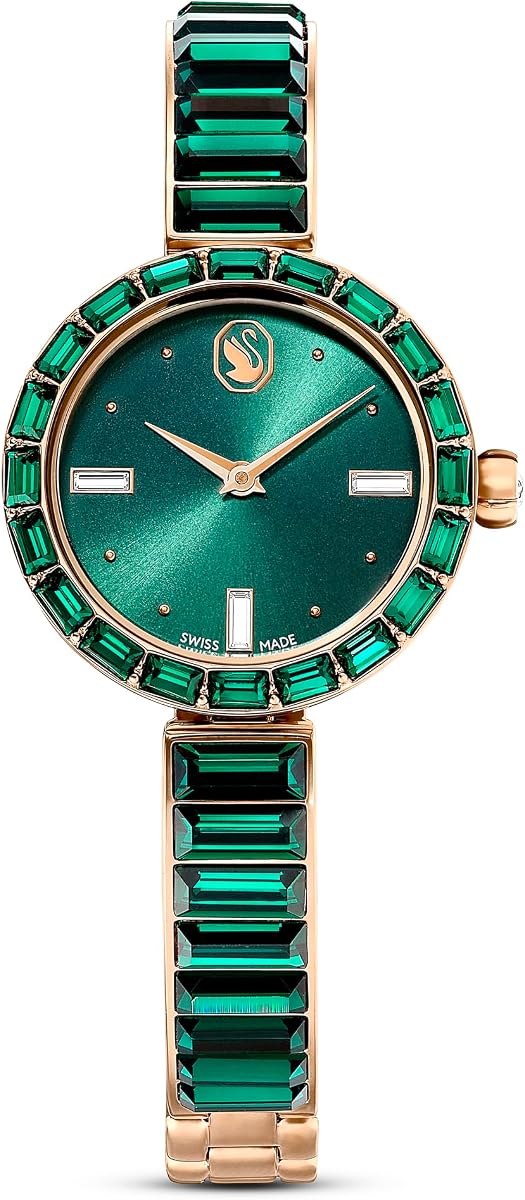 Reloj Matrix Bangle, Fabricado en Suiza, Brazalete de cristal, Tono plateado, Acero inoxidable