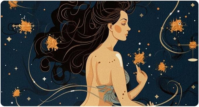 Kitchen Mat Cushioned Anti Fatigue Rug Virgo Zodiac Sign Girl Cartoon 15.7