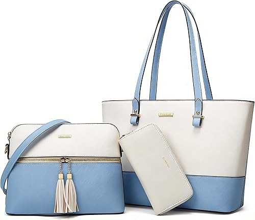 Women Fashion Handbags Wallet Tote Bag Shoulder Bag Top Handle Satchel Purse Set 4pcs