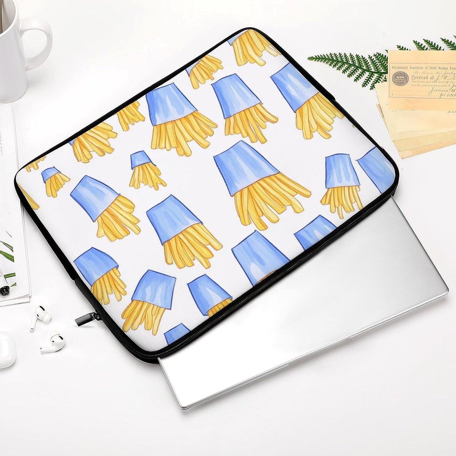 French Fries Blue Box Laptop Case Sleeve Computer Tablet Bag 10inch image 4