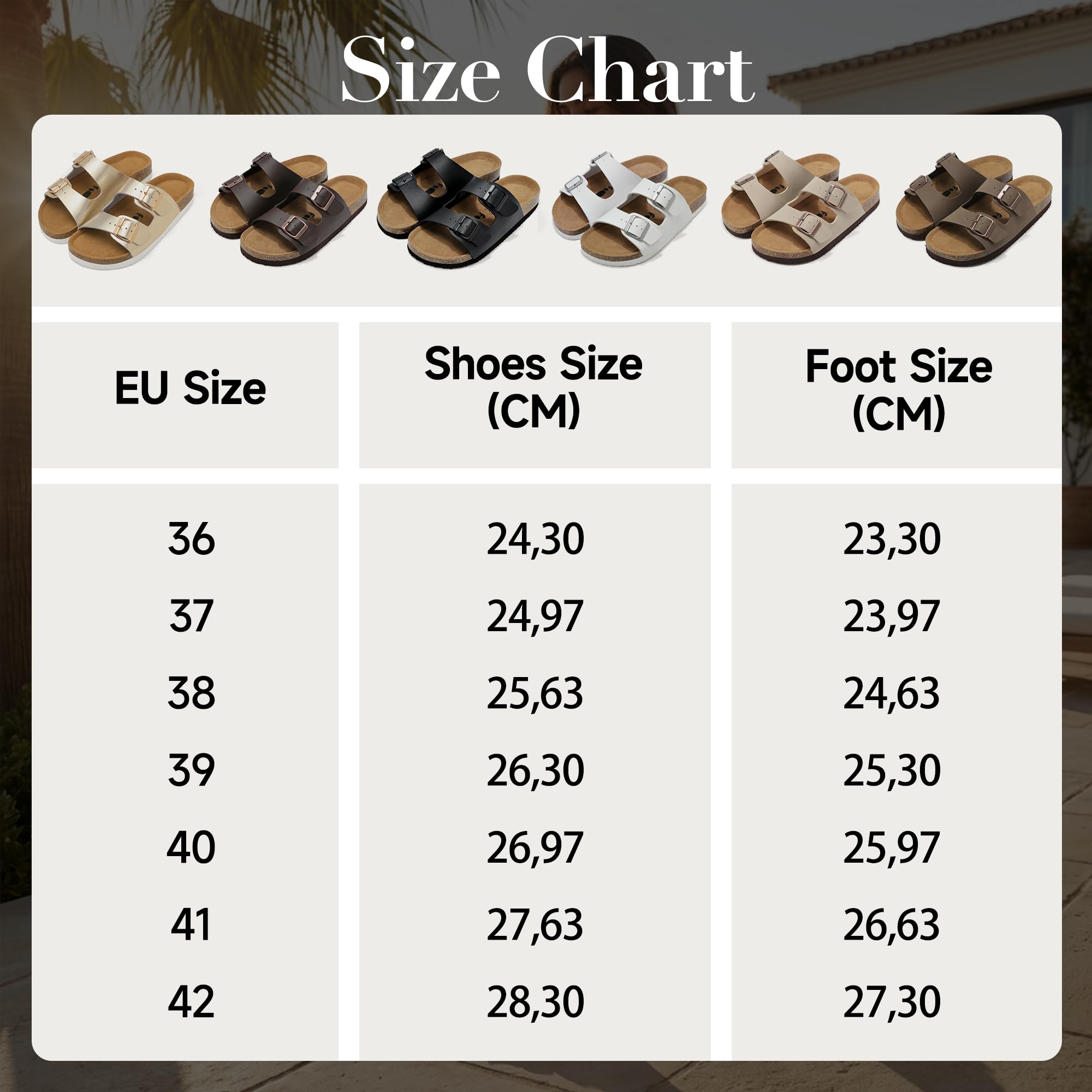 Sandalias y Mules Mujer con Dos Hebillas Ajustables Comodas Cuero Sandalias Planas de Corcho, Ligero Sandalias Ortopedicas con Arch Fit Antideslizante Zapatillas con Punta Abierta 36-42EU