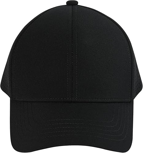 Miniatura 2 de VOBOOM - Gorra de béisbol para hombre de secado rápido con corte láser y malla, con borde curvo y cierre a presión