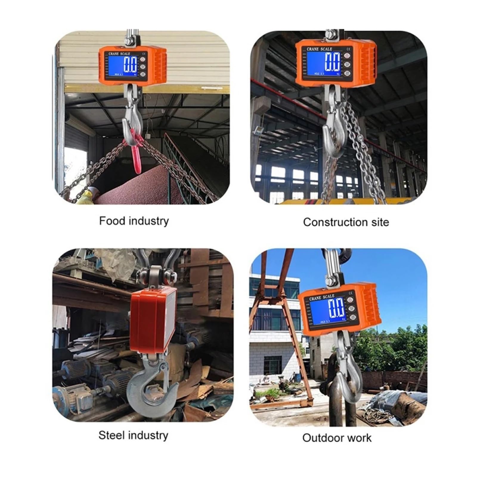 Escala colgante, 1000kg/2204lb Báscula digital colgante para grúa | Incluye cambio de unidades, pantalla digital legible y diseño portátil para almacenes, talleres y pesaje industrial.