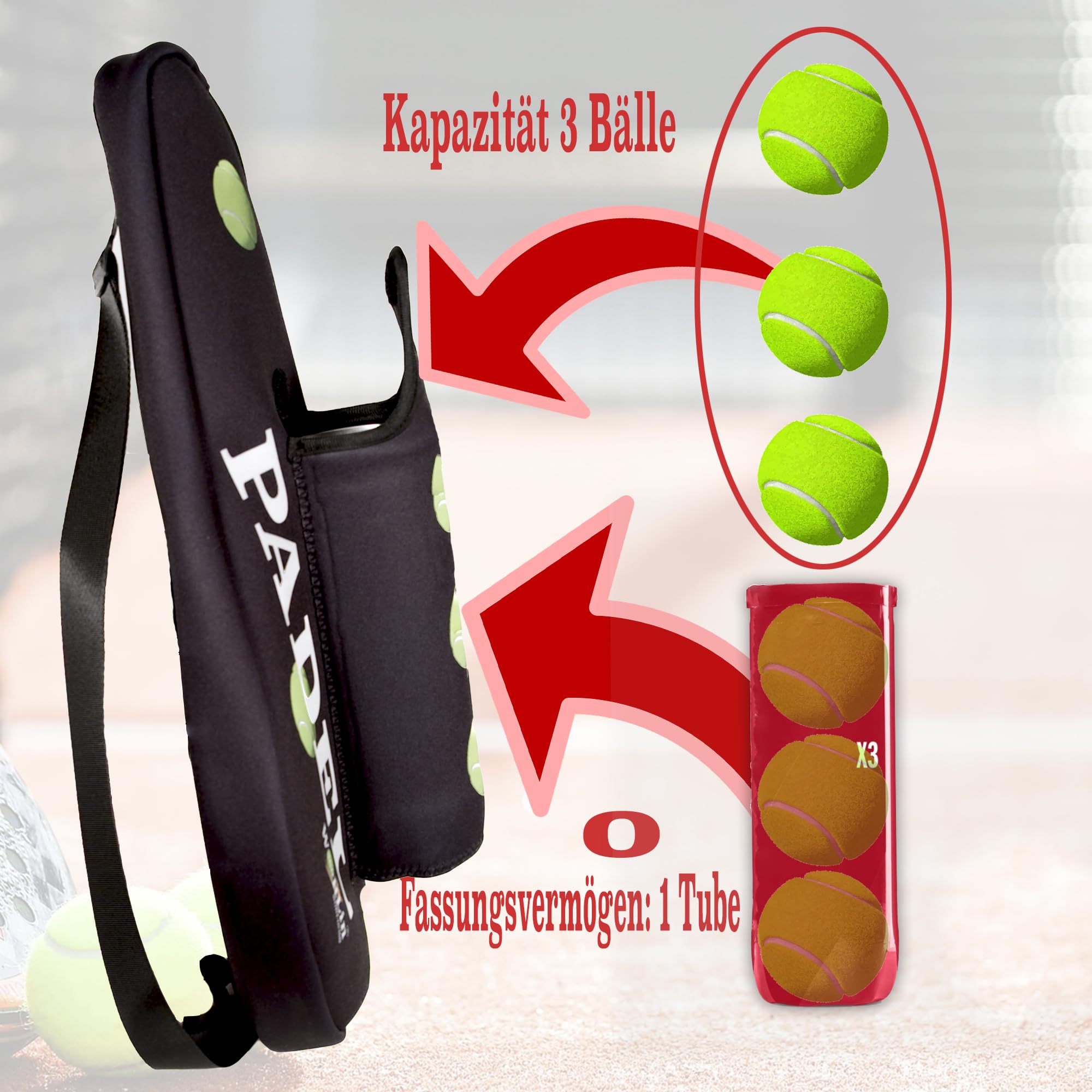 WorLin360 Tasche für Padelschläger, mit Tasche für Bälle, Tasche für Padelschläger, Padel-Schlägertasche, spezielles Design.