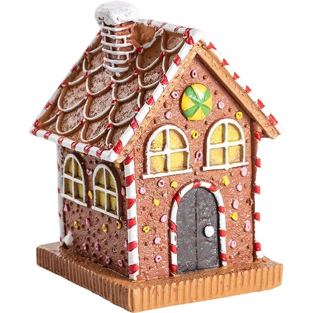 Glixoft Casa De Jengibre con Luces Led, Adorno Navideño Creativo para Navidad, Invierno, Cumpleaños, Fiestas Y Decoración.