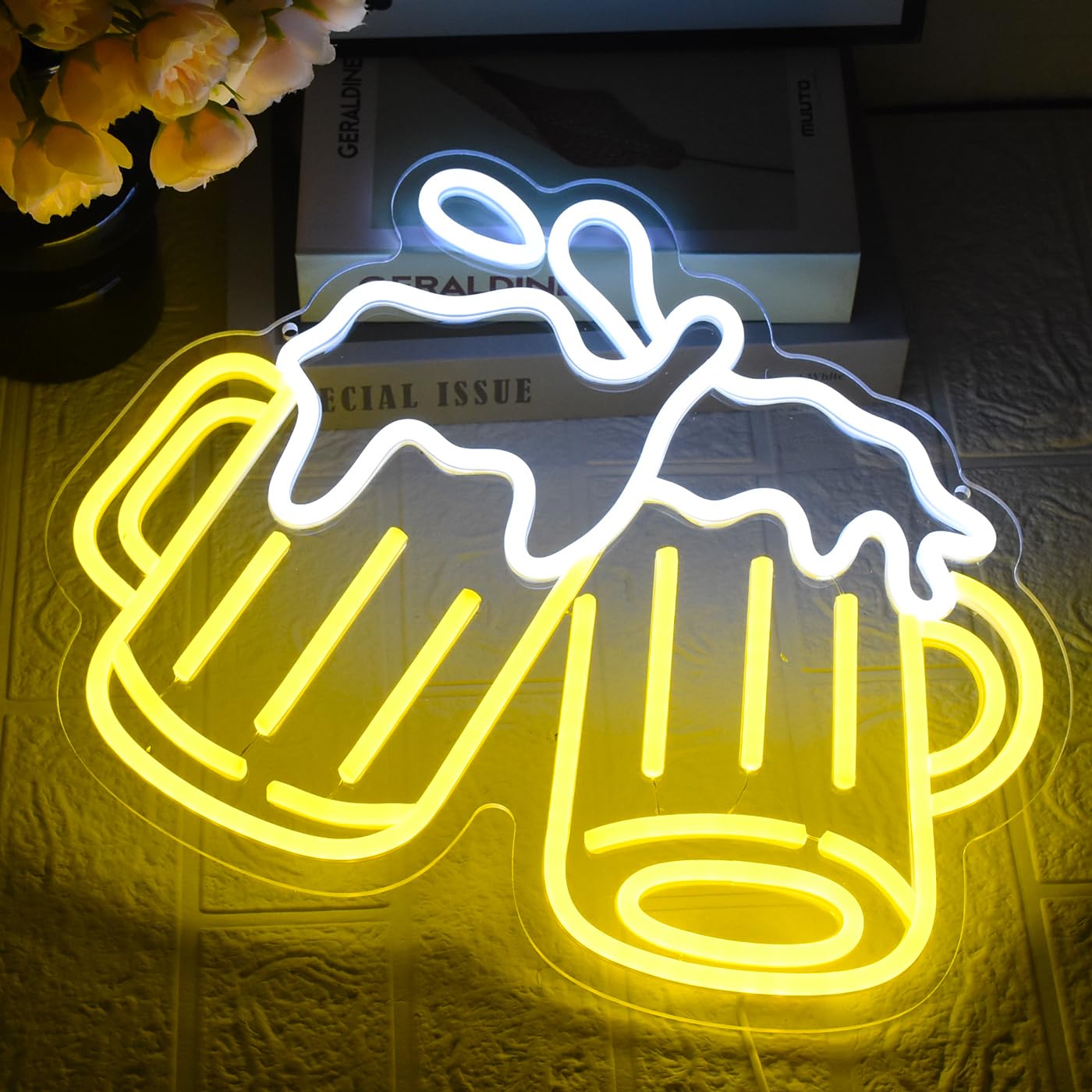Birra Applausi Insegna al Neon Drink Segni al Neon USB Insegna al Neon per Birra Dimmerabile per Bar Pub Ristorante Negozio Decorazione Party Sign