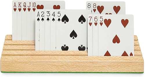 Miniatura 2 de 9.85 pulgadas - Soporte para cartas de haya maciza de tamaño estándar, juego de 2 piezas, almacenamiento de tarjetas