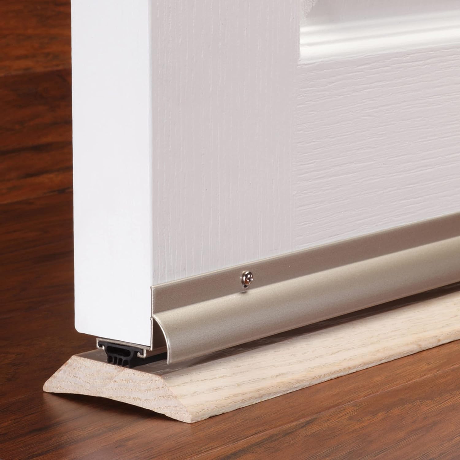 M-D Building Products 48998 36 in. Satin Nickel Aluminum L-Shape Screw-on Under Door Seal