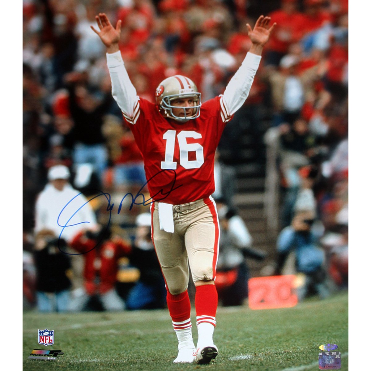San Francisco 49ers NFL Joe Montana Touchdown fotografía firmada
