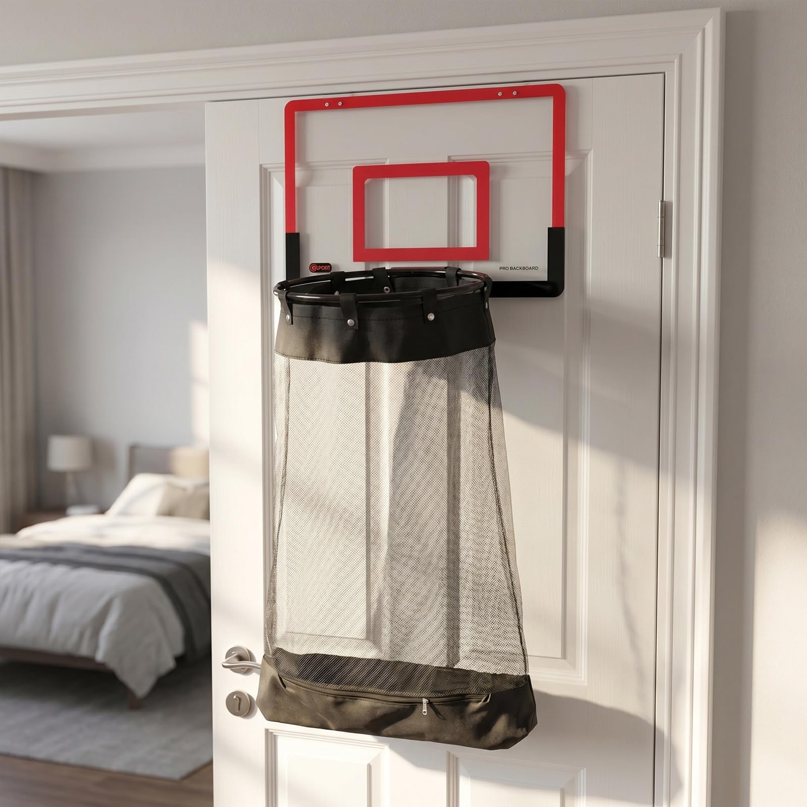 Panier à Linge Compact de Basket Rouge, Suspendu Porte, Chambre Ado