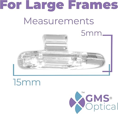 Miniatura 3 de GMS Almohadillas ópticas de silicona en forma de D de 0.59 pulgadas para gafas, gafas de sol y gafas (5 pares)