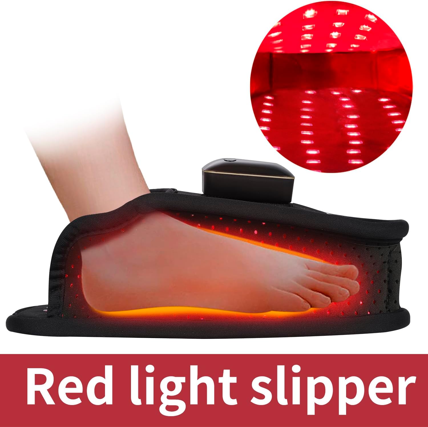 DGXINJUN Cordless Red Light Therapy for Foot Slipper Near Infrared Light Therapy Device for Feet Toes Instep Pain Relief Led Portable Wearable Rechargeable with 4000mAh Battery