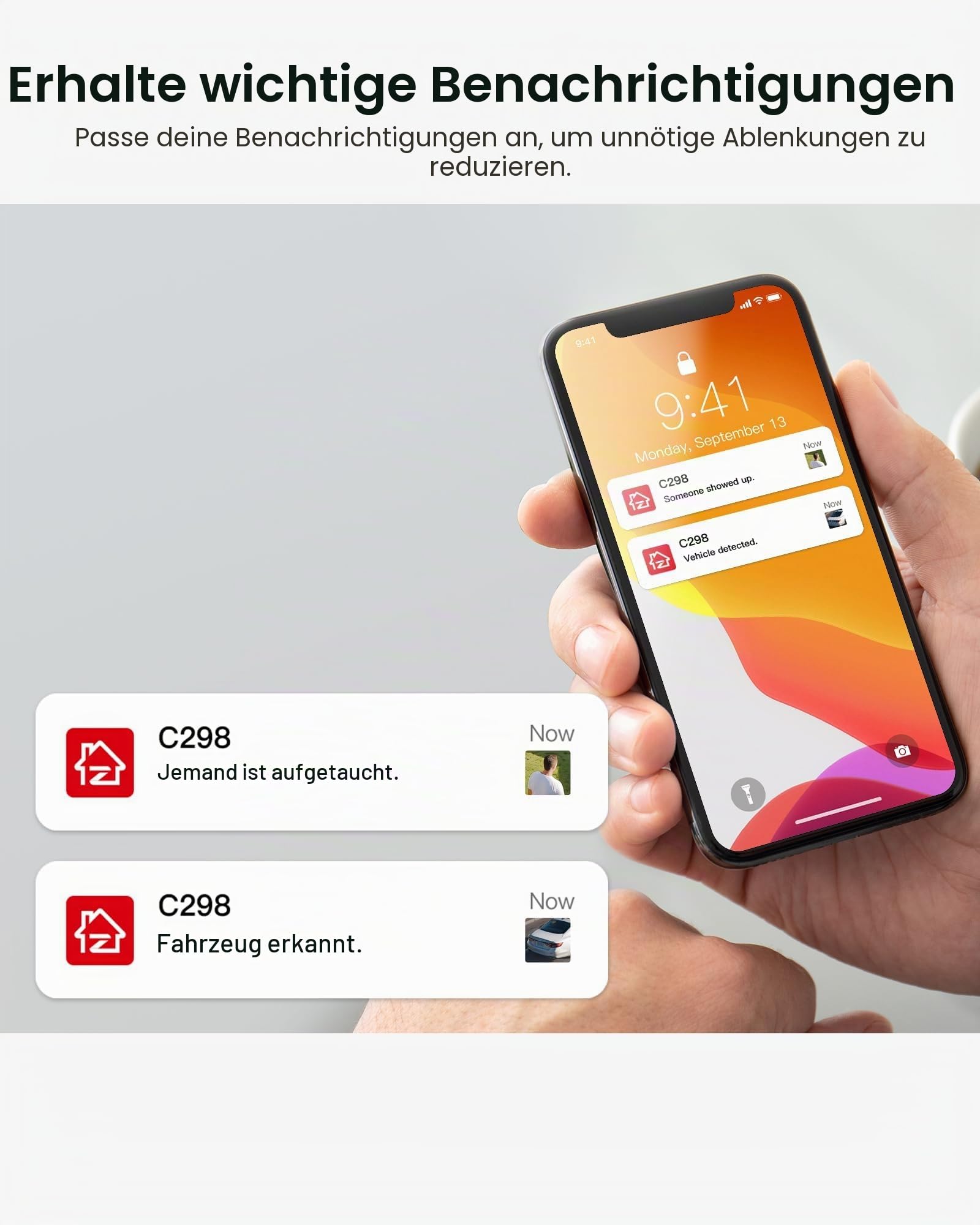 ZOSI Duallinse PTZ Überwachungskamera Außen WLAN 2MP+2MP 2,4Ghz WiFi Kamera