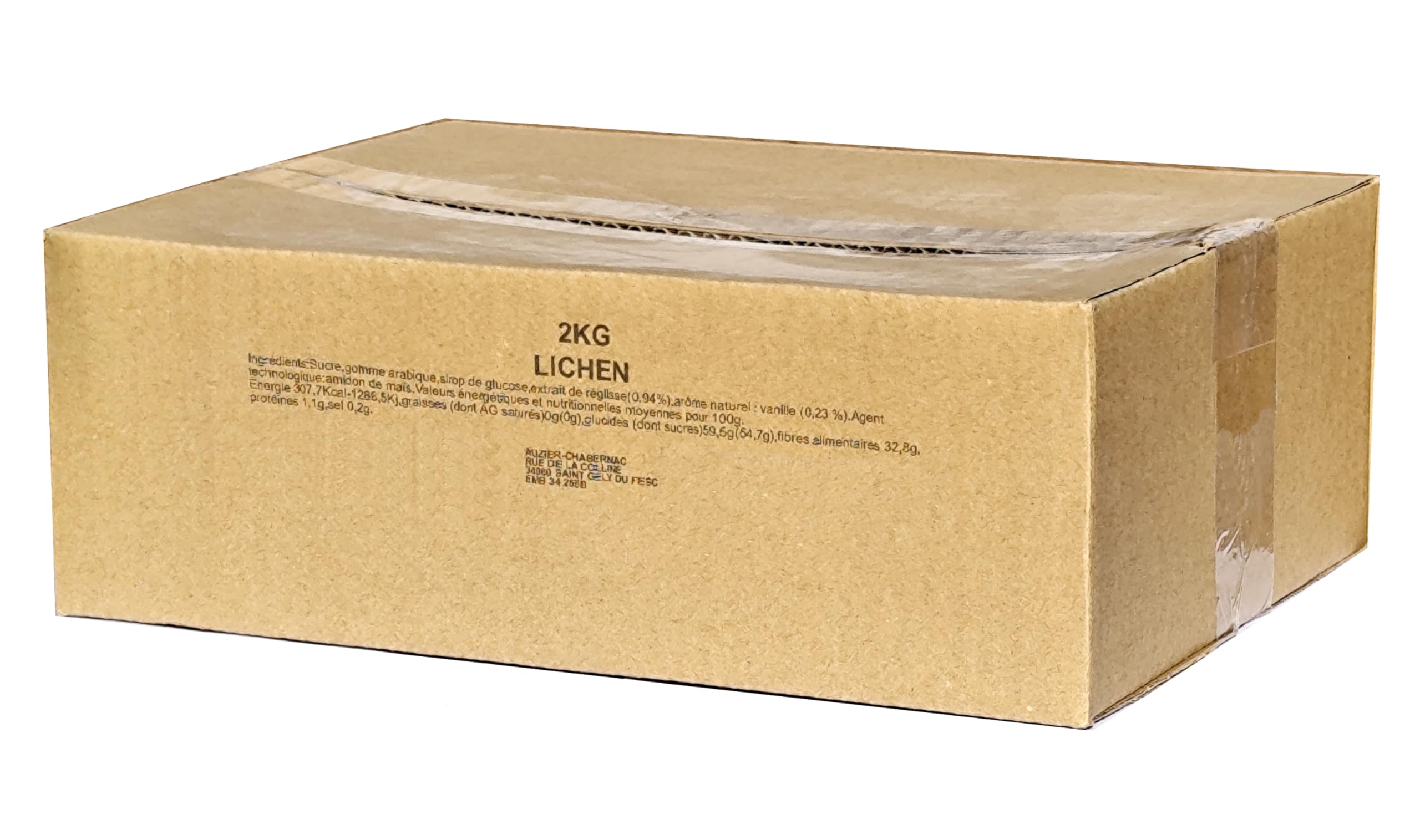 AUZIER CHABERNAC Pâte de lichen vanillée avec fine couche de sucre - Confiserie de Tradition : (Sac vrac 1Kg : Lot de 2.)