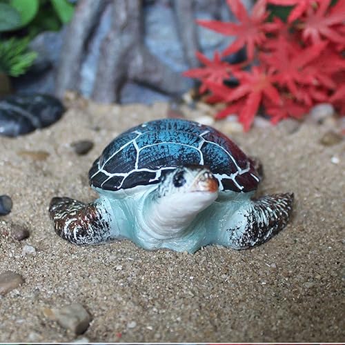 Miniatura 4 de Estatua de tortuga marina azul, estanque de jardín al aire libre, piscina, acuario, pecera, decoración de pecera, figura de escultura de tortuga de