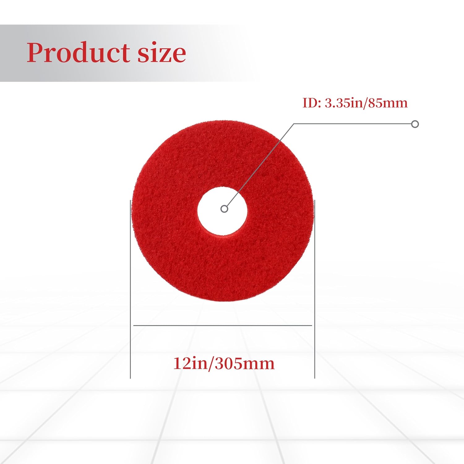 437.056 12" Replacement Cleaning Pad for Oreck 550MC Orbiter Red，2 Pack | Commercial Grade Red Scrub Pad, Durable for Deep Cleaning & Buffing, Fits 12" Orbiter Machines, For Tile Wood Vinyl Floors