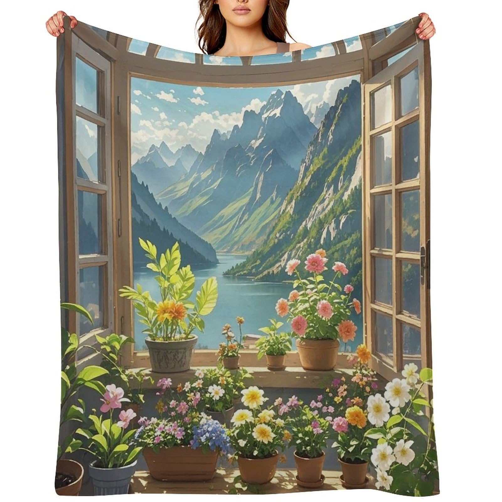 Natural Scenery Throw Blanket for Couch and Bed Super Soft Warm Lightweight Throw Blankets Cozy Fuzzy Flannel Blanket Personalized Decorative Blankets for Sofa Decor 30"x40"