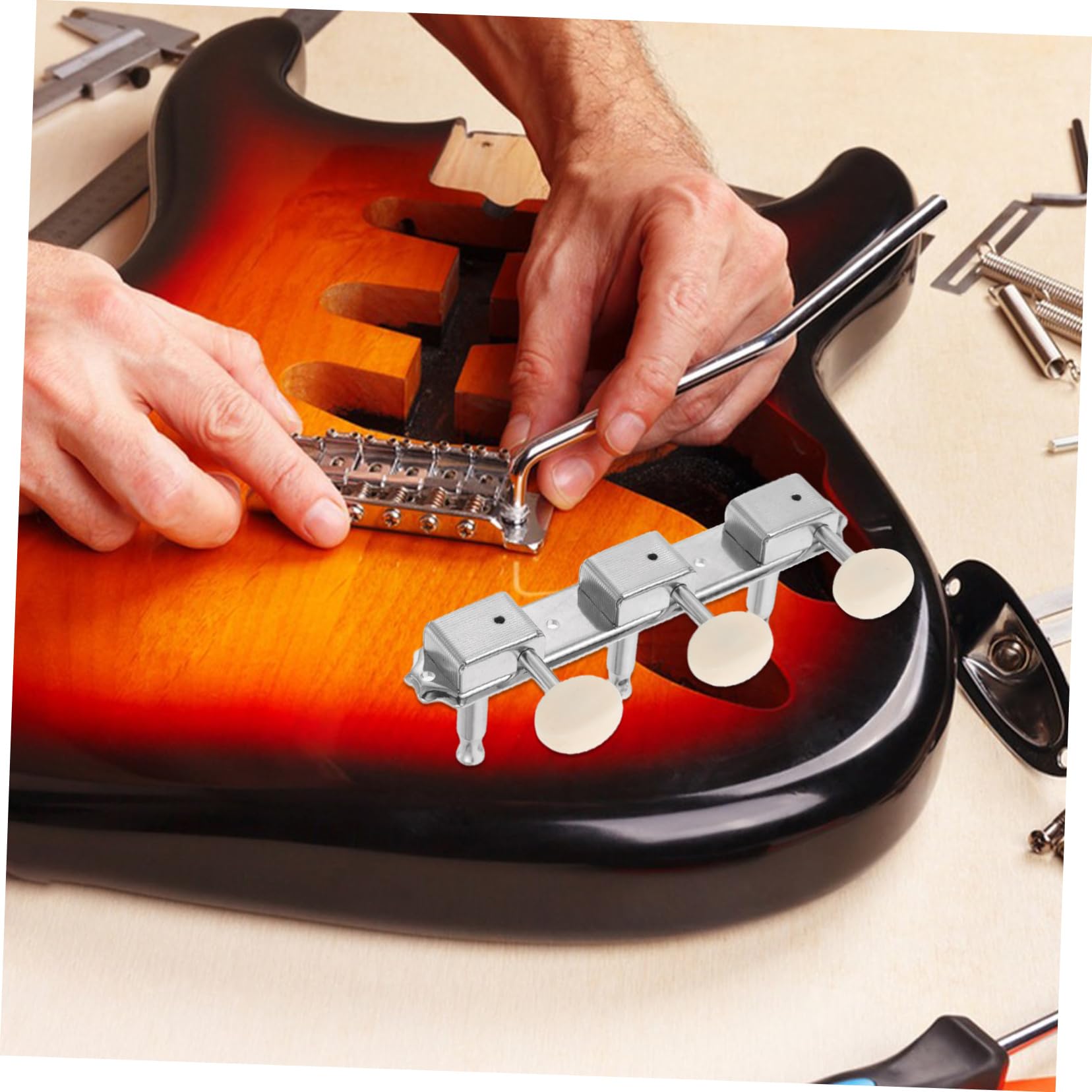 YARNOW 1 Paio Di Accordatori Per Strumenti Musicali Manopole Per Chitarra Elettrica Accordatori Per Chitarra Elettrica Accordatori Per Chitarra Elettrica In Metallo Argentato
