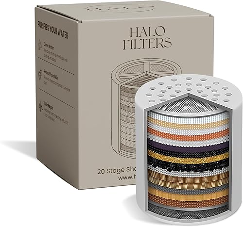 Cartucho de filtro de ducha de 20 etapas, filtro universal de agua dura, reduce el cloro, el fluoruro y los metales pesados, mejora la piel, el