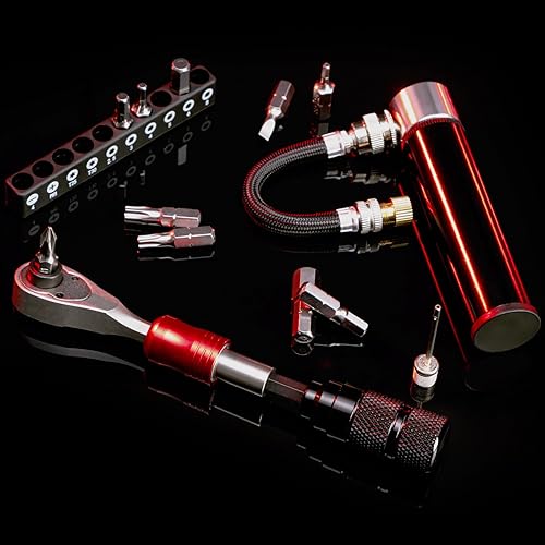 Miniatura 2 de Kit de herramientas de reparación de bicicletas con mini bomba y 10 puntas magnéticas, multiherramienta de aleación para bicicleta, MTB, ciclismo de