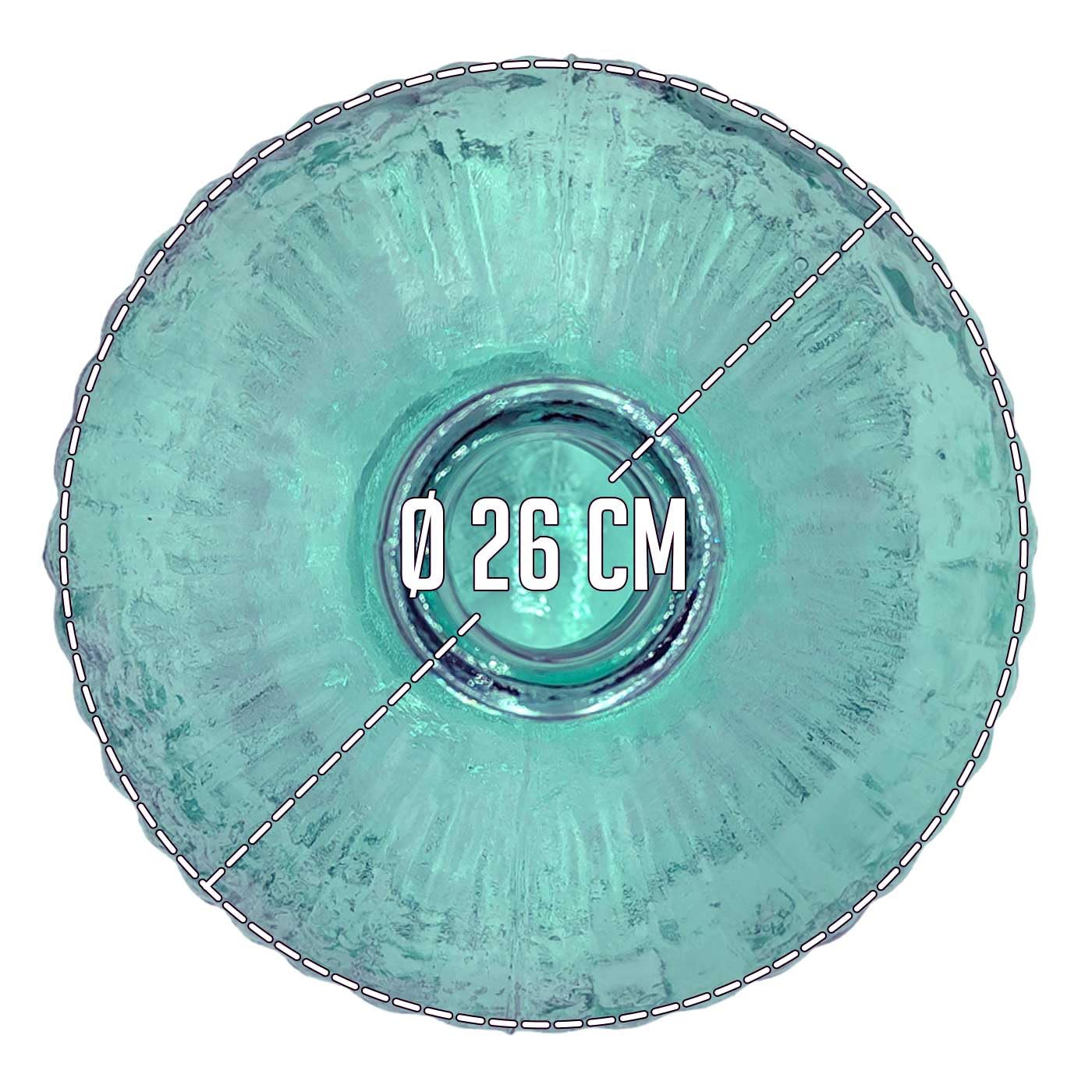 Tradineur - Garrafa Rayada sin tapón - Fabricado en Vidrio - Capacidad de 10 L - Ideal para almacenar bebidas, agua, vino - Ø 26 x 40 cm